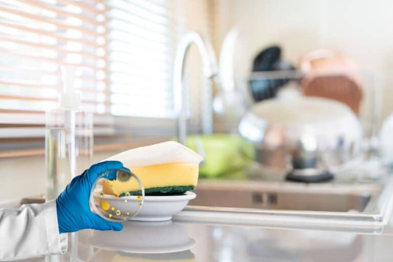 esponja de louças sobre a pia