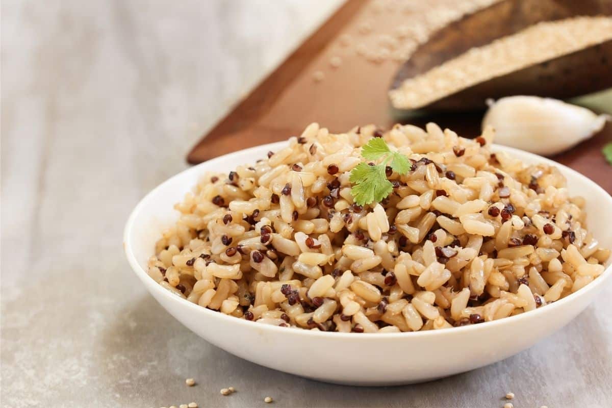 arroz integral com sementes
