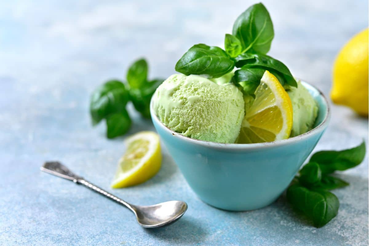 sorvete vegano saudável de limão