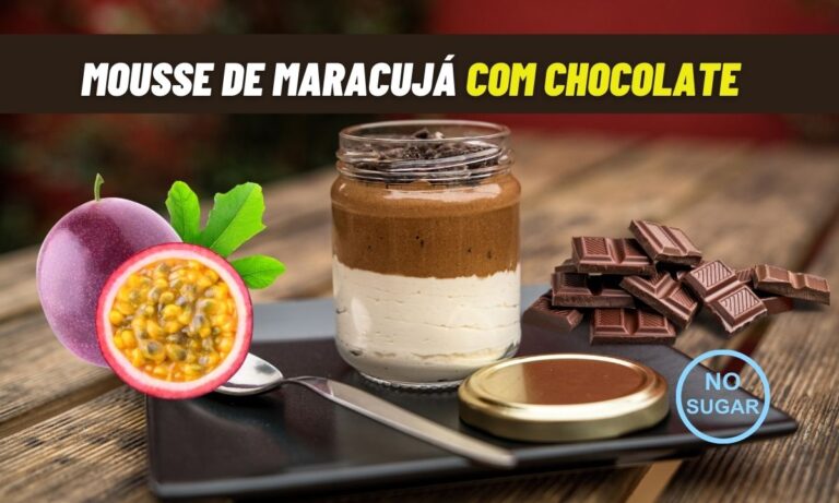Mousse de maracujá com chocolate.