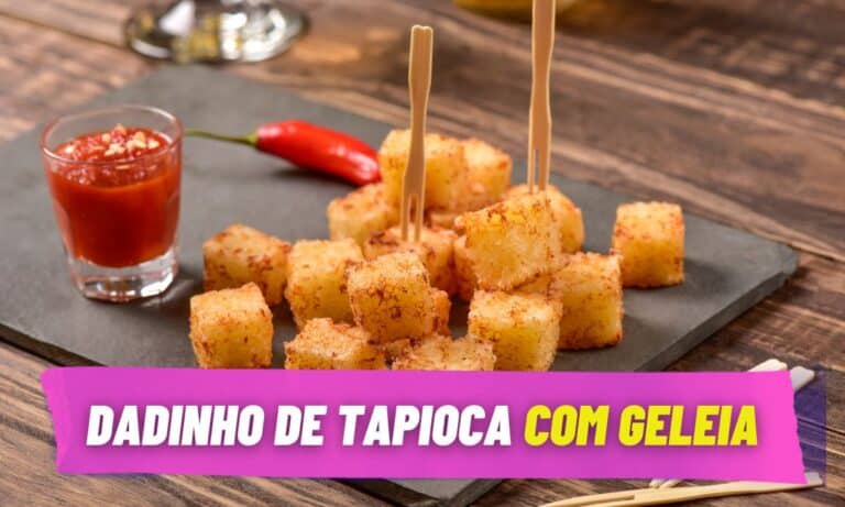 Dadinho de tapioca com geleia.