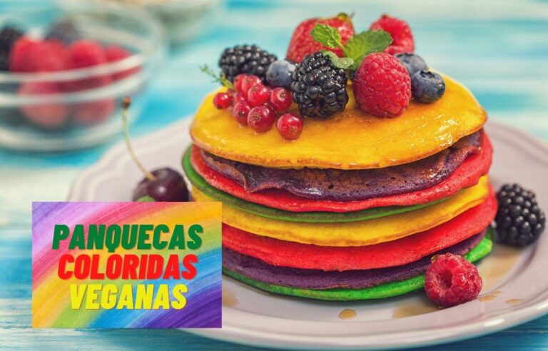 Panquecas coloridas veganas: receita perfeita para fazer com as crianças 3 Panquecas Coloridas Veganas.