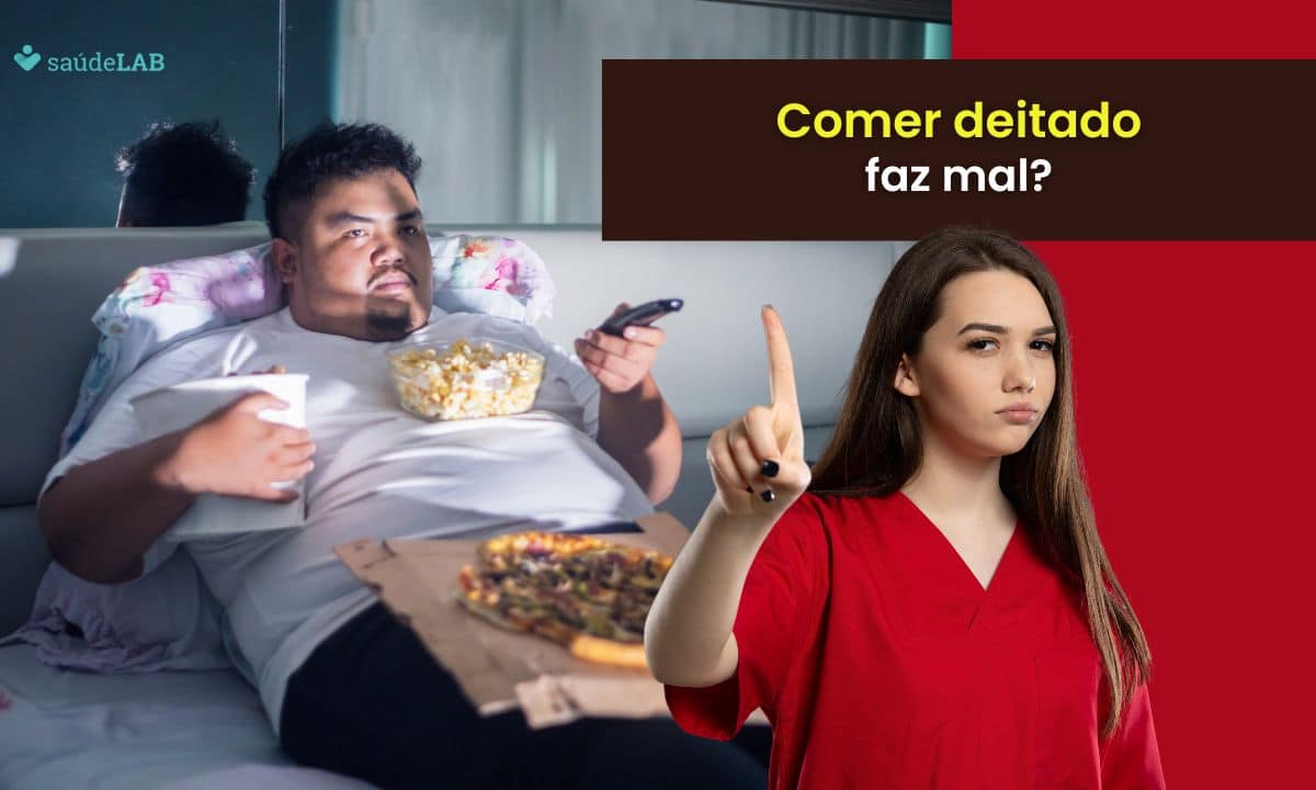 Comer deitado faz mal? Entenda o que acontece com seu corpo 1 Comer deitado faz mal.