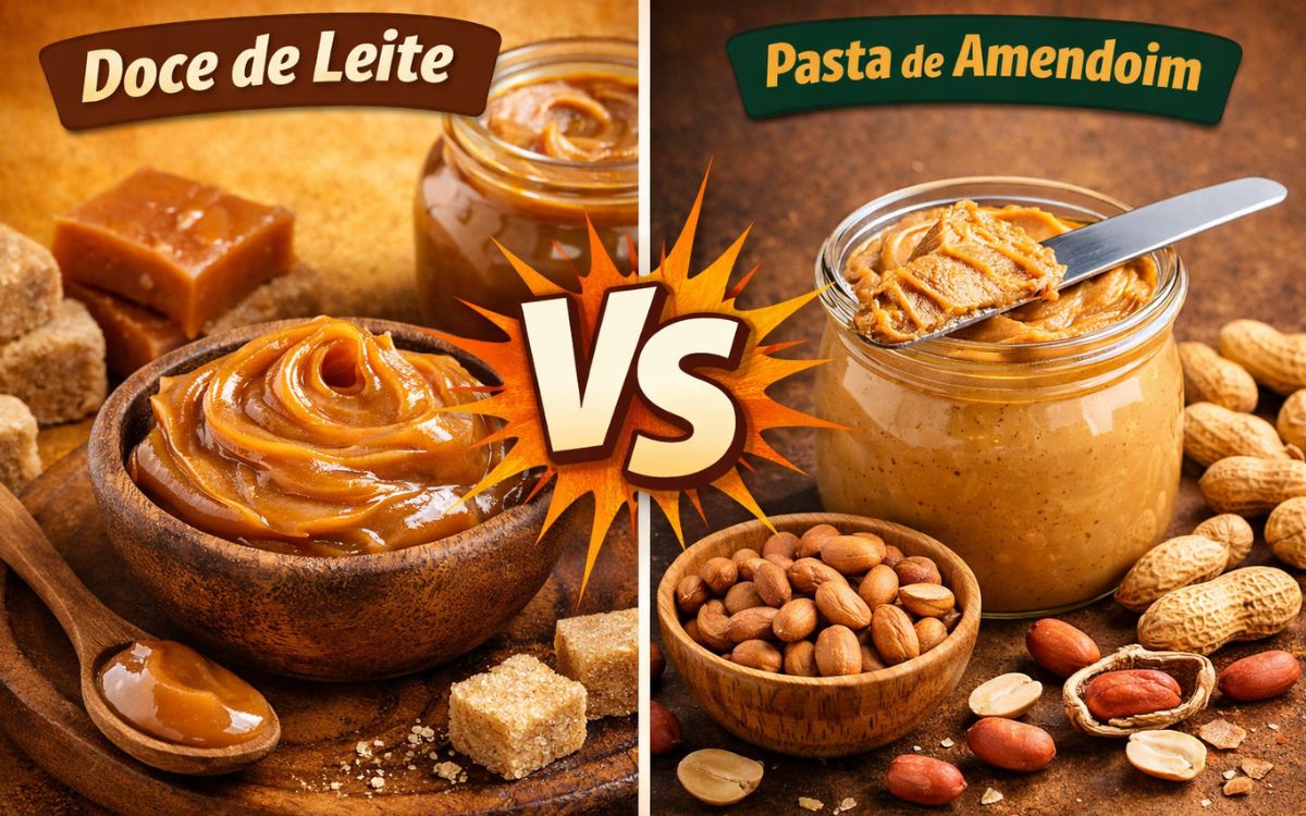 Doce de leite ou pasta de amendoim