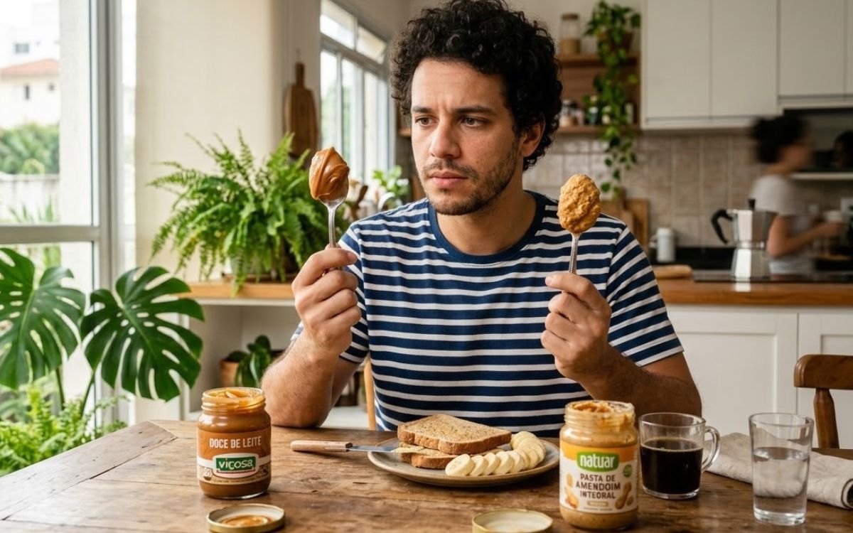 Doce de leite ou pasta de amendoim