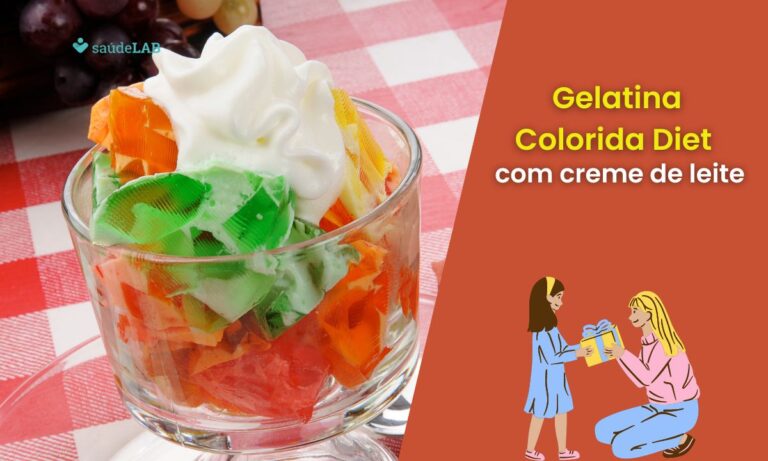 Gelatina Colorida Diet com Creme de Leite