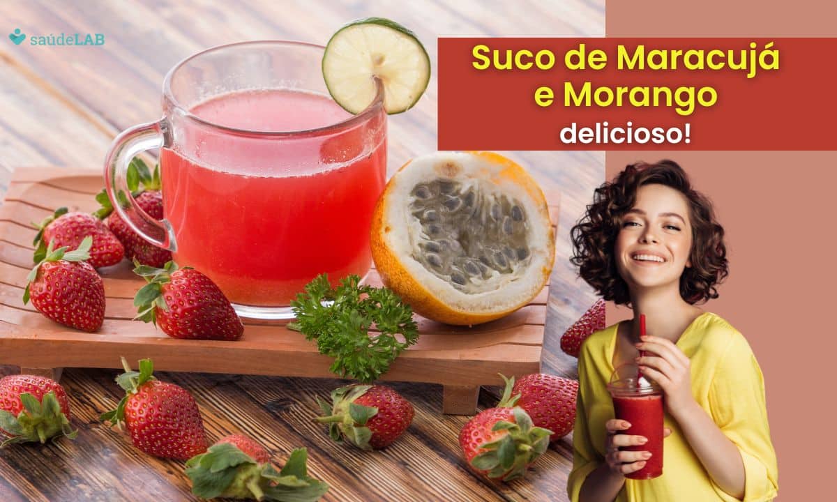 Suco de maracujá com morango: bebida deliciosa, perfeita para se refrescar em dias quentes 1 Suco de maracujá com morango.
