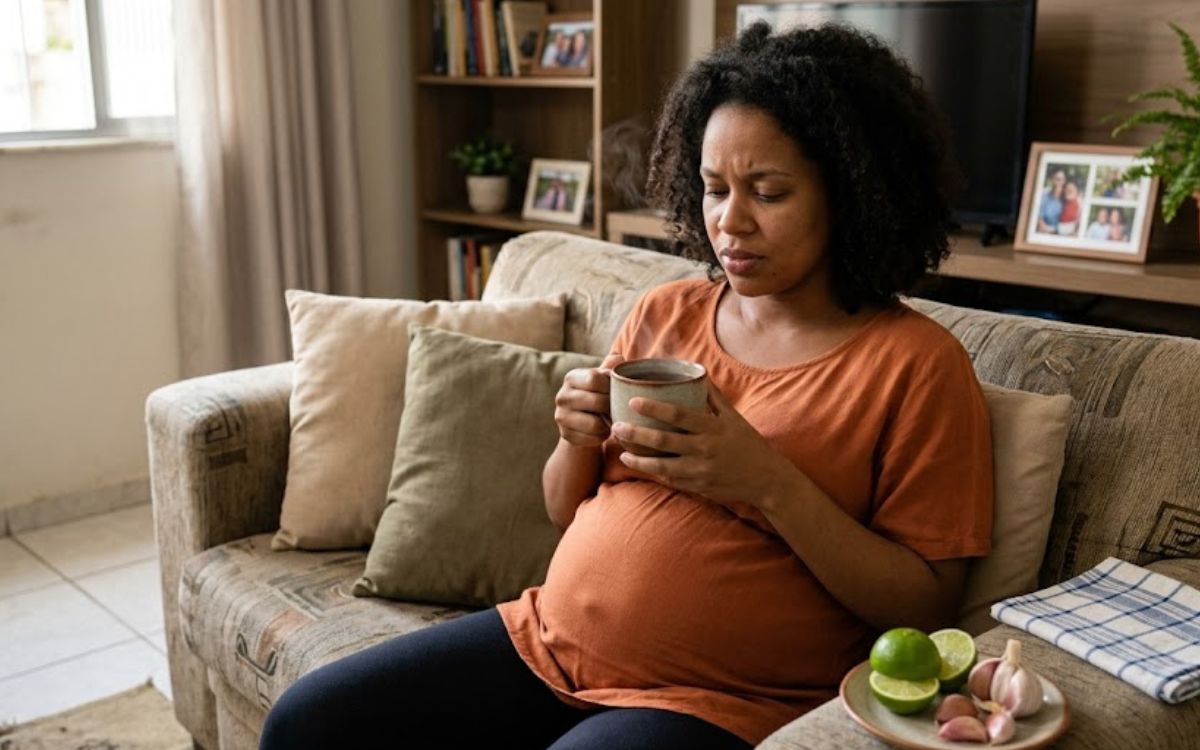 Grávida pode tomar chá de limão com alho para gripe? / Imagem: SaúdeLab