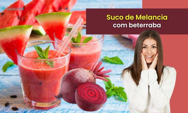 Suco de melancia com beterraba.