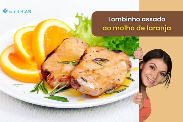 Lombinho assado com molho de laranja.