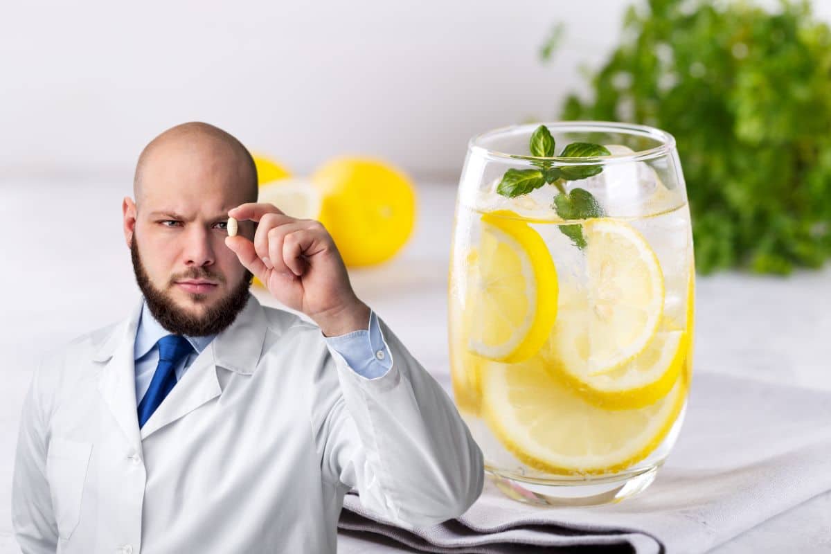 Homem observando se água com limão substitui omeprazol.