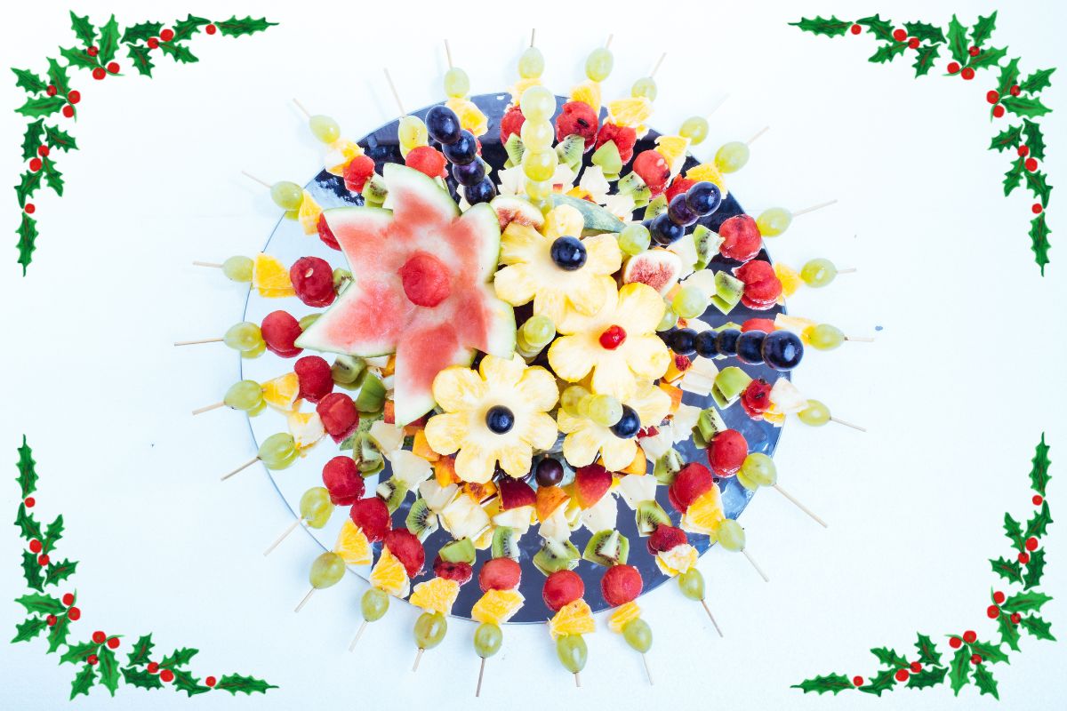 frutas para ceia de natal simples.