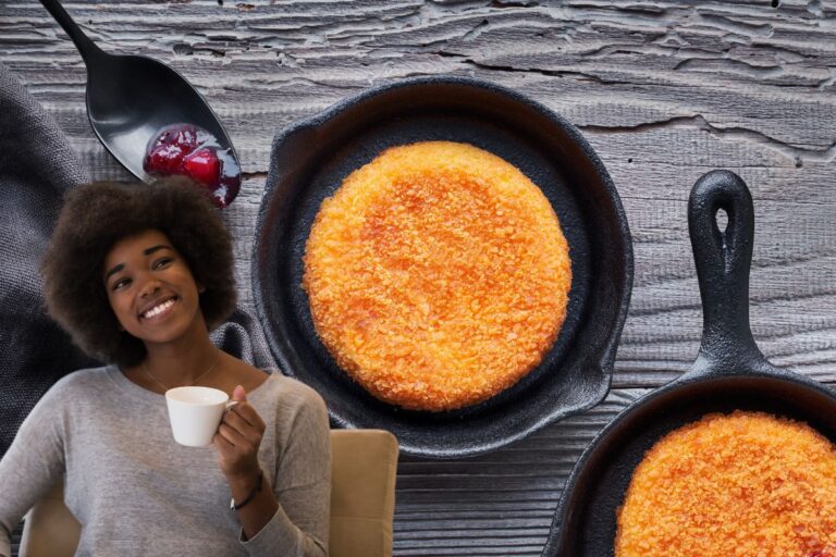 bolo de fubá de frigideira.