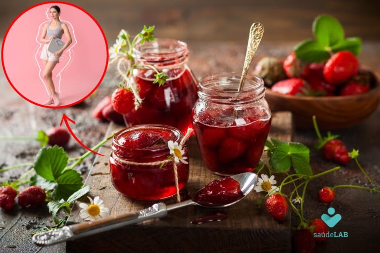 geleia diet de morango.