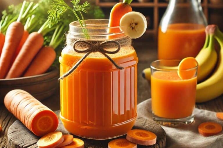 Suco de cenoura com banana: uma combinação perfeita 4 Suco de cenoura com banana.