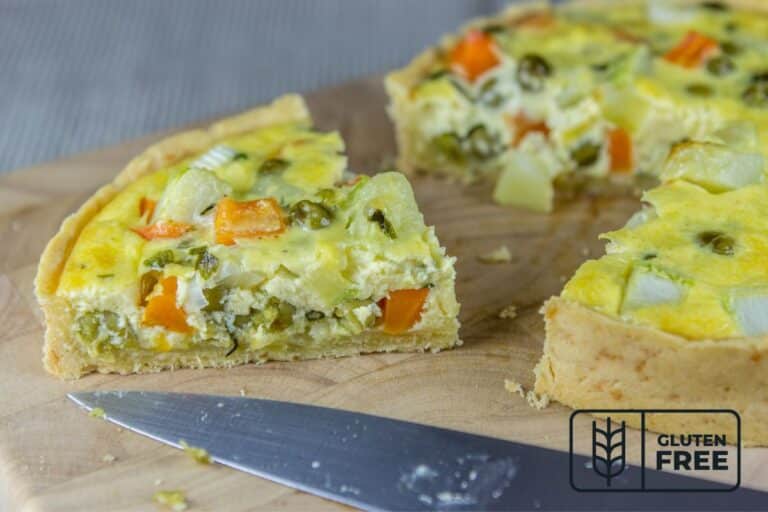 Quiche de legumes sem glúten: 6 porções de dar água na boca 1 Quiche de legumes sem glúten.