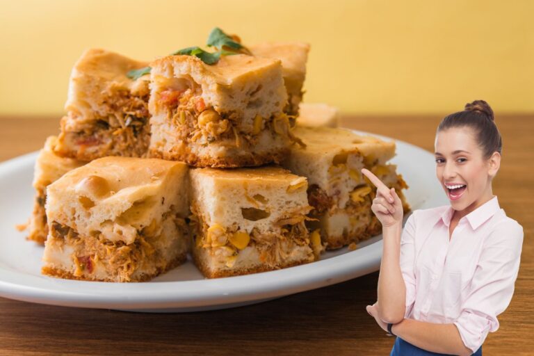 Torta de arroz com frango.
