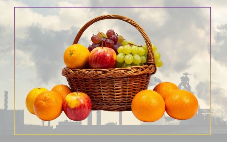 frutas contra poluição do ar.