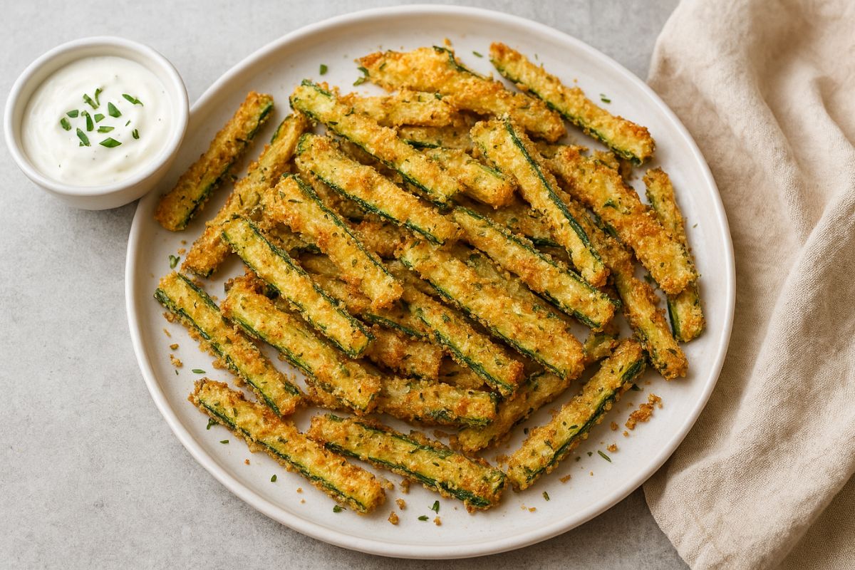 SaúdeLAB - Notícias e Conteúdos Sobre Saúde e Bem-Estar 2 tirinhas crocantes de abobrinha assadas.