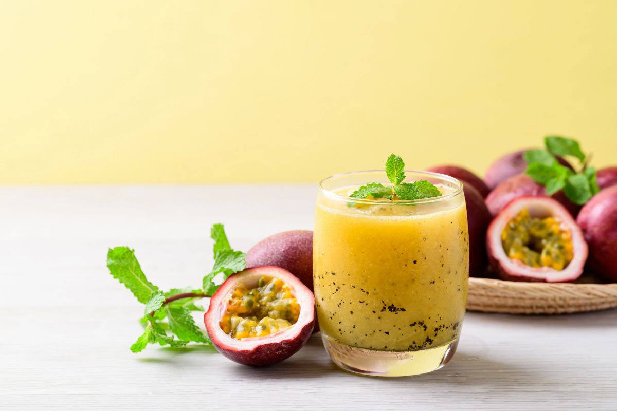 Batidinha funcional de maracujá: em lactose e perfeita para hoje 1 batidinha funcional de maracujá.