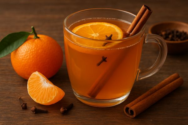 Chá quente de tangerina com cravo e canela: o sabor que aquece e surpreende de verdade 2 chá quente de tangerina com cravo e canela;