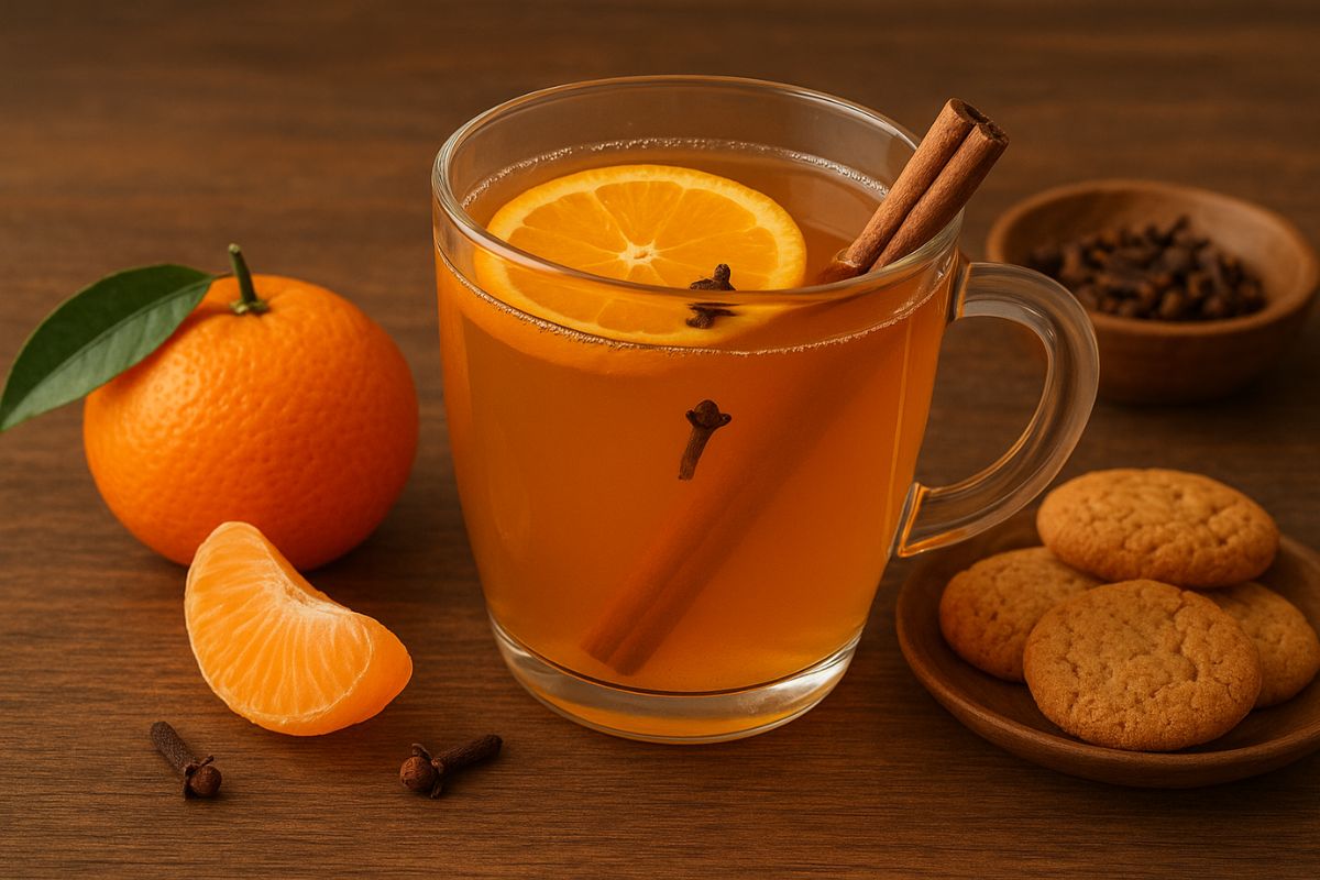 Chá quente de tangerina com cravo e canela: o sabor que aquece e surpreende de verdade 1 chá quente de tangerina com cravo e canela.