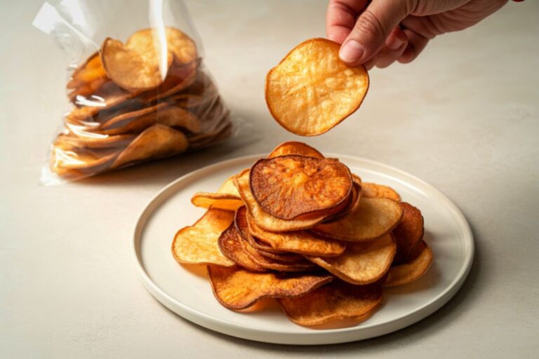 Chips de inhame assado com lemon pepper: simplesmente delicioso 3 chips de inhame assado com lemon pepper.