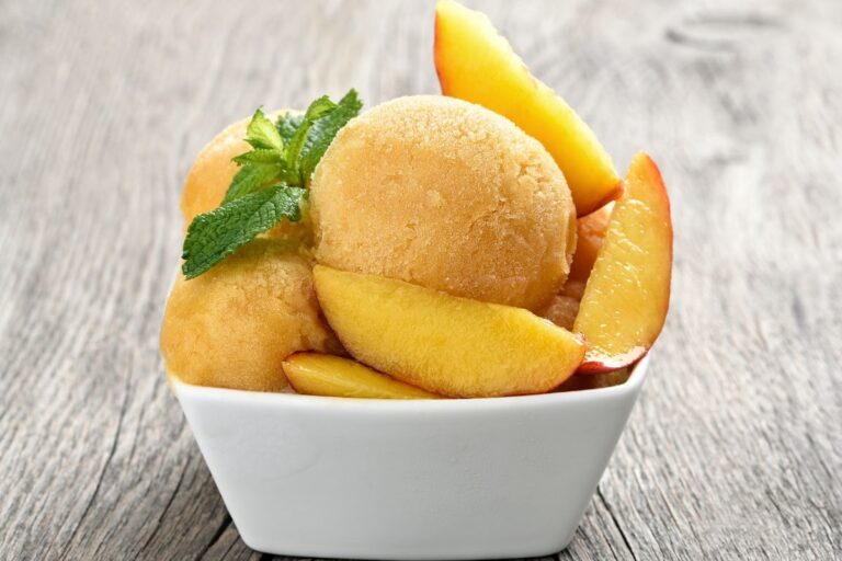 Creme gelado de pêssego com sabor natural que impressiona sem precisar de açúcar refinado 2 creme gelado de pêssego.