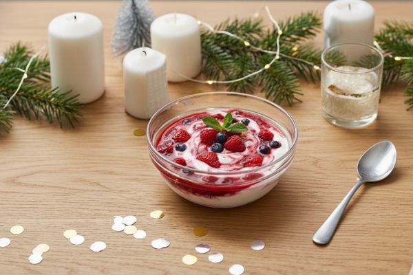 3 sobremesas leves, fáceis e cheias de sabor para começar o Ano Novo com equilíbrio e prazer 4 Creme de frutas vermelhas com iogurte.