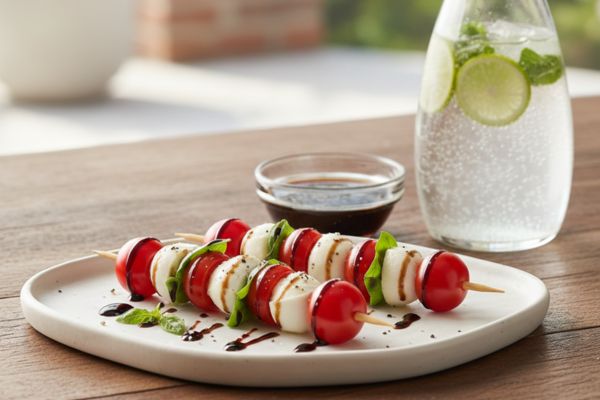 Espetinho caprese light.