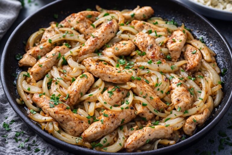 Isca de frango acebolada que surpreende no sabor e transforma sua refeição em minutos 2 Isca de frango acebolada.