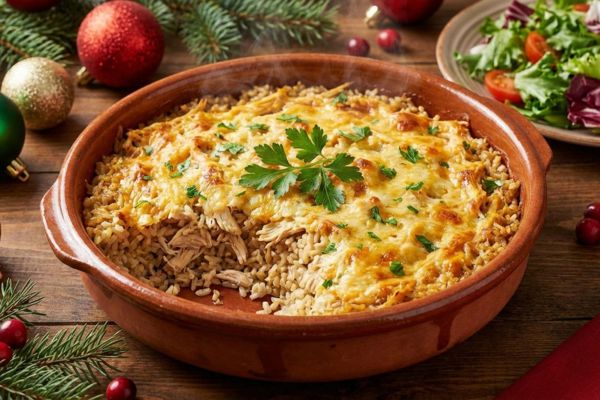 arroz de forno com frango.