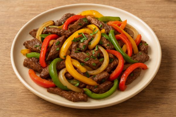 Iscas de carne com pimentões coloridos: o prato rápido, leve e irresistível que transforma qualquer refeição 2 iscas de carne com pimentões coloridos.