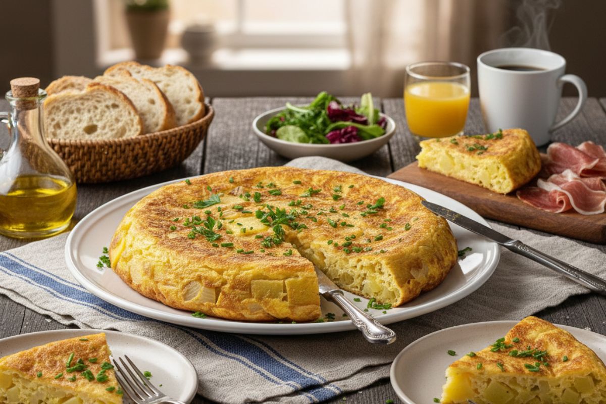 omelete com batatas.