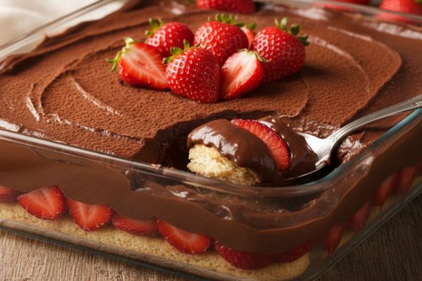 Pavê de morango e chocolate saudável: a sobremesa fácil, cremosa e perfeita 2 pavê de morango e chocolate.