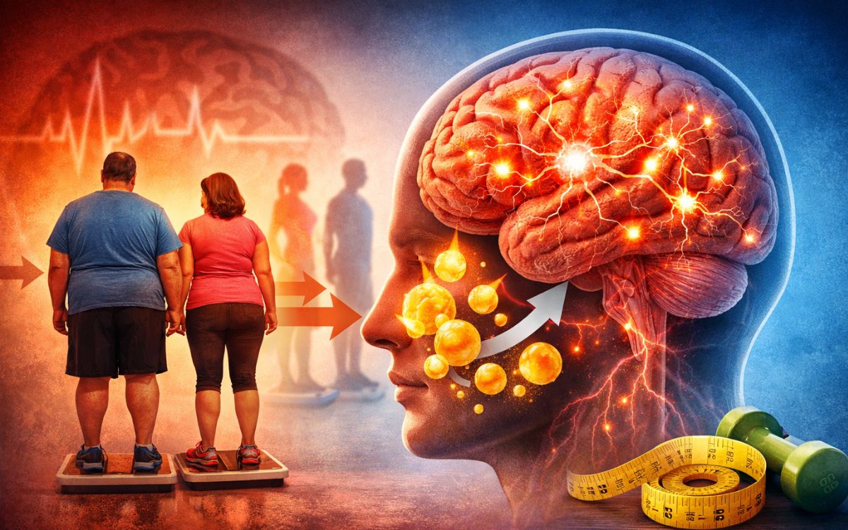 Inflamação no cérebro associada à obesidade.