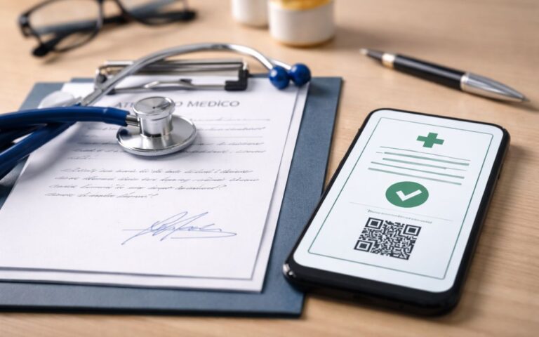 atestados médicos em papel.