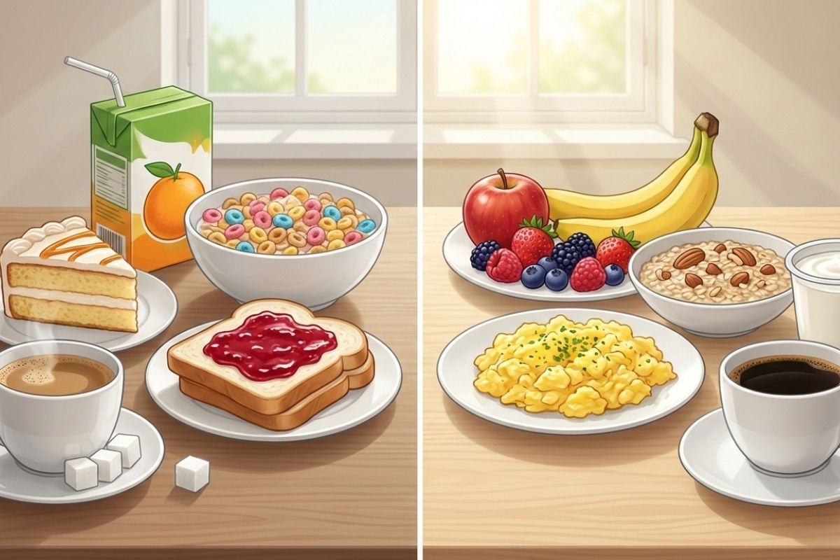 consumo excessivo de açúcar no café da manhã