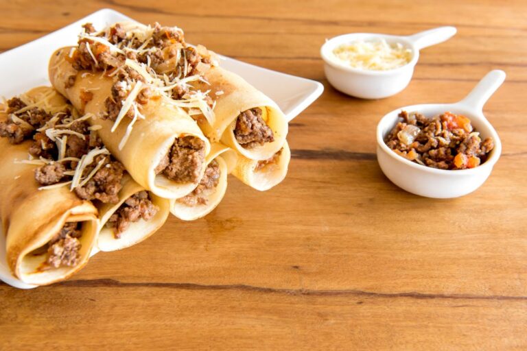 panqueca fit de carne moída.