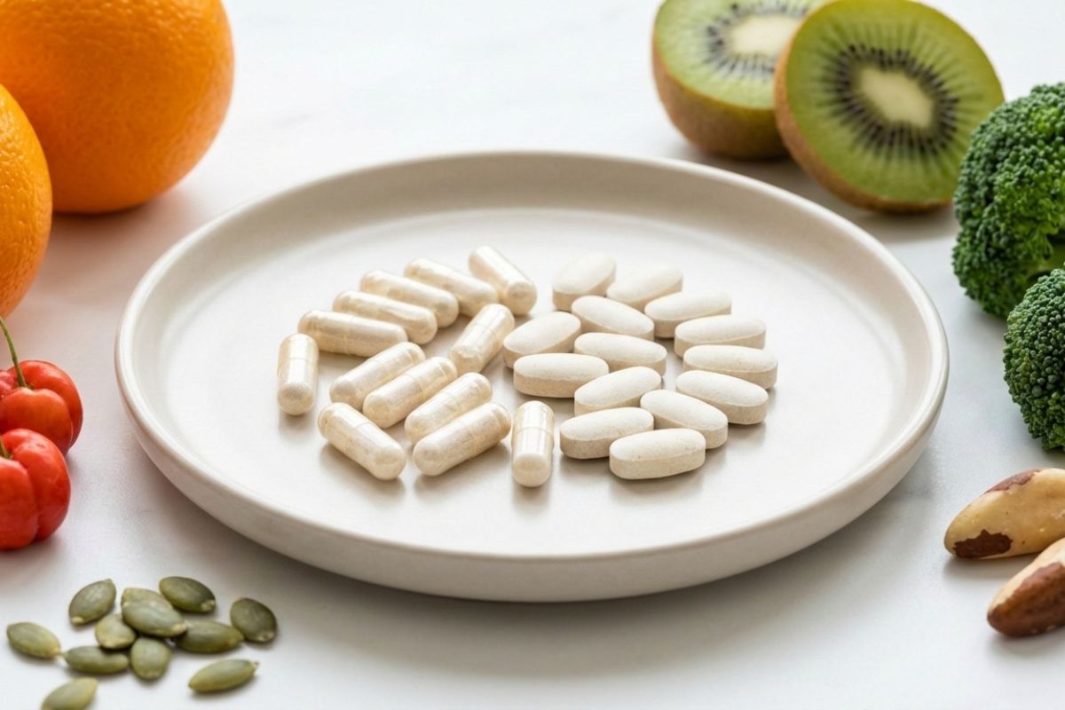 Vitamina C com zinco.