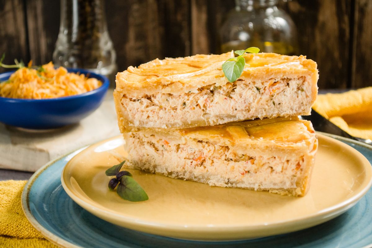 Empada de palmito com frango: refeição prática e equilibrada para o dia a dia 1 empada de palmito com frango.