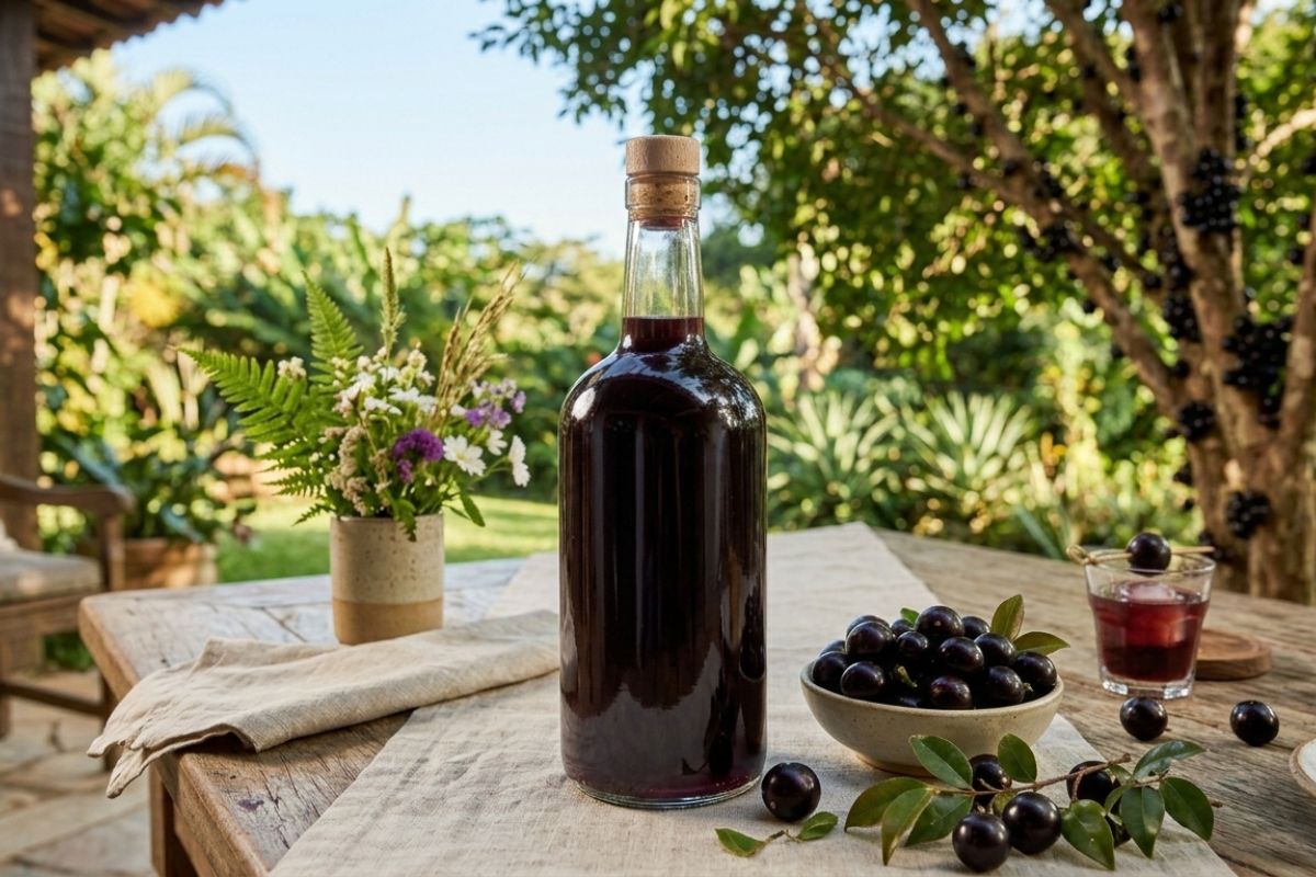 Licor de jabuticaba sem álcool: sabor afetivo e mais leve para refrescar com equilíbrio 1 licor de jabuticaba sem álcool.