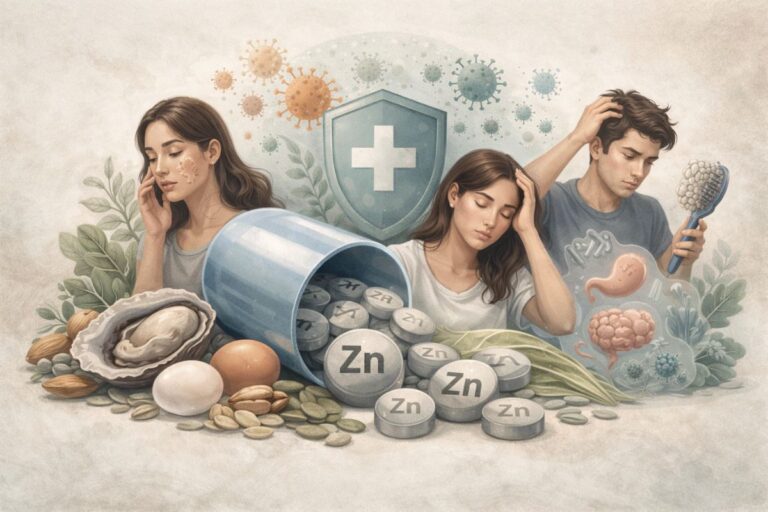 sintomas de deficiência de zinco.