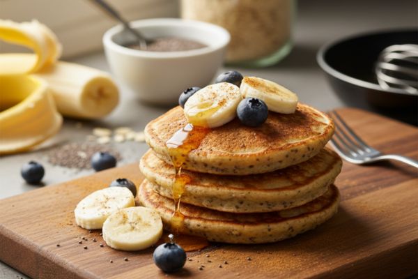 3 lanches da tarde com aveia e chia que ajudam a evitar picos de glicose 3 Panqueca rápida de aveia e chia;