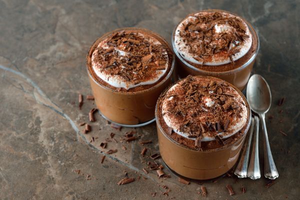 mousse de chocolate com café. 