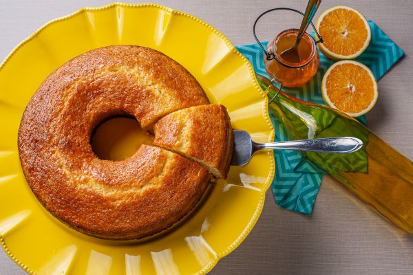 Bolo de laranja fofinho.