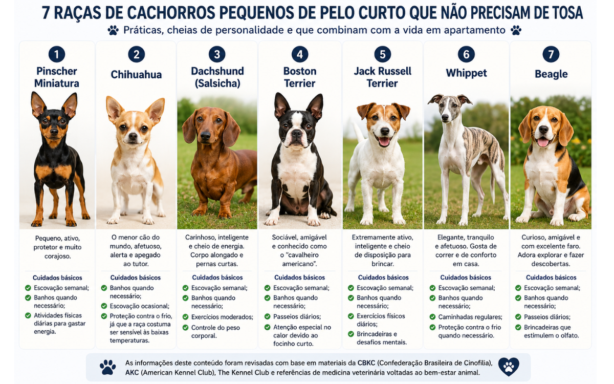 Quer um cachorro pequeno e de pelo curto? Estas 7 raças merecem atenção 2 Cachorros pequenos de pelo curto