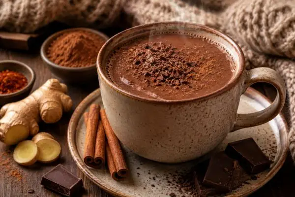 Chocolate quente termogênico.