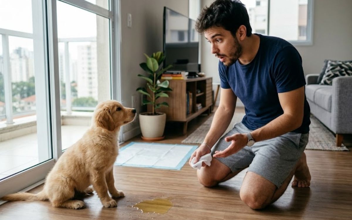 Seu filhote faz xixi no lugar errado? Veja o que realmente ajuda 1 Como ensinar cachorro a fazer xixi no lugar certo