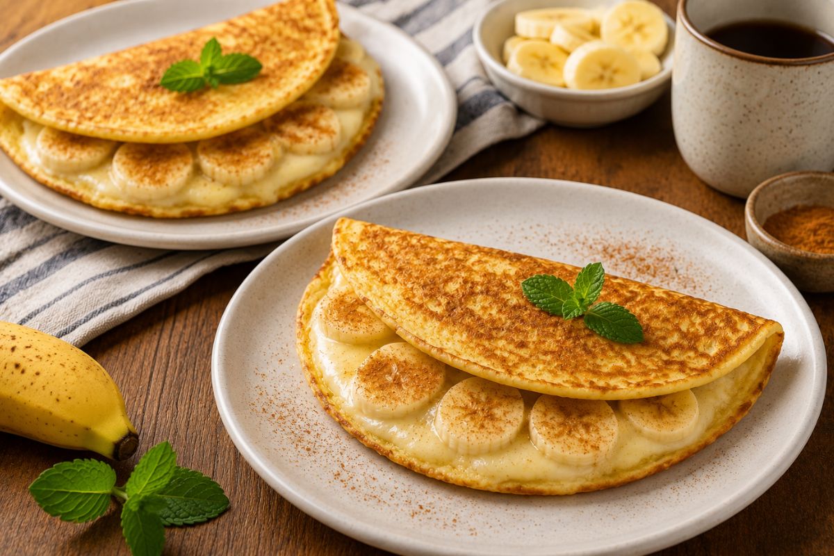 Crepioca de banana com queijo: opção prática e equilibrada para o café da manhã ou lanche 1 Crepioca de banana com queijo.